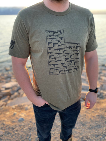Utah Gun Outline T-Shirt - Gun Nuts of Utah